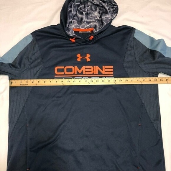 Mens Under Armour Combine Training Hoodie Blue 2XL Unisex - Picture 5 of 11